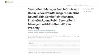 
                            4. ServicePointManager.EnableDnsRoundRobin Property ...