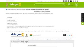 
                            10. Services available for registered portal users | data.gov.in