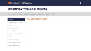 
                            2. Services by Category - UVA Information Technology Services