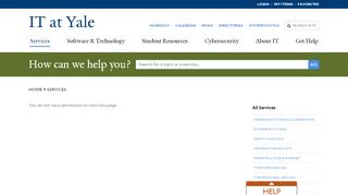 
                            3. Services - IT at Yale