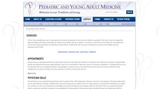 
                            8. Services - Pediatric and Young Adult Medicine