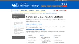 
                            9. Services You Log into with Your UBITName - UBIT - University at Buffalo