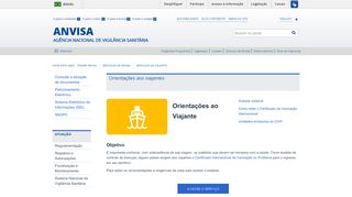 
                            4. Serviços ao viajante - Anvisa