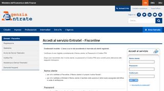 
                            1. Servizio Entratel - Fisconline