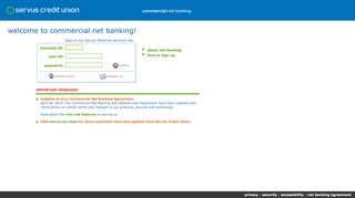 
                            10. Servus Credit Union - Commercial Net Banking Login