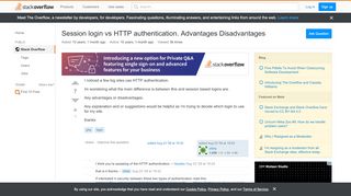 
                            6. Session login vs HTTP authentication. Advantages Disadvantages ...