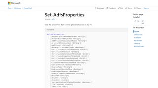 
                            7. Set-AdfsProperties (adfs) - docs.microsoft.com