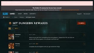 
                            7. Set Dungeon rewards - Diablo III Forums - Blizzard Entertainment