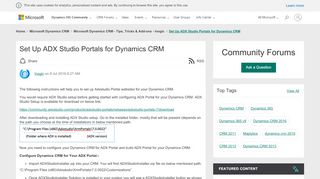 
                            3. Set Up ADX Studio Portals for Dynamics CRM | Microsoft Dynamics ...