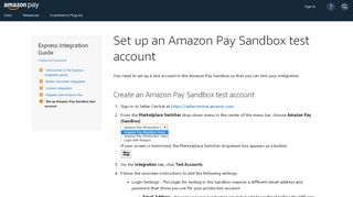 
                            1. Set up an Amazon Pay Sandbox test account | Amazon Pay