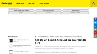 
                            7. Set Up an E-mail Account on Your Kindle Fire - dummies