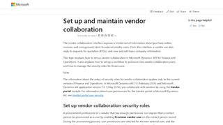 
                            2. Set up and maintain vendor collaboration - Finance & Operations ...