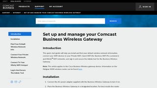 
                            2. Set up and manage your Comcast Business Wireless Gateway
