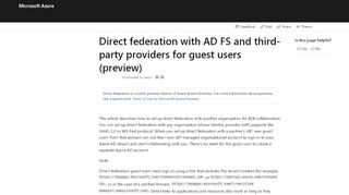 
                            2. Set up direct federation with an identity provider for B2B - Azure Active ...