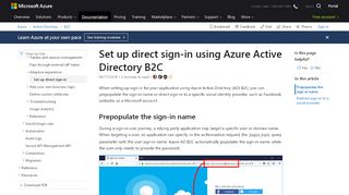 
                            2. Set up direct sign-in using Azure Active Directory B2C ...