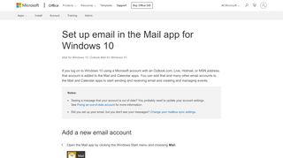 
                            6. Set up email in the Mail app for Windows 10 - Outlook