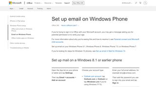 
                            2. Set up email on Windows Phone - Office Support - Office 365