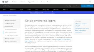 
                            4. Set up enterprise logins—ArcGIS Online Help | ArcGIS