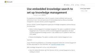 
                            2. Set up knowledge management using embedded knowledge search ...