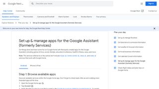 
                            2. Set up & manage apps for the Google Assistant (formerly ...