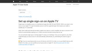 
                            2. Set up single sign-on on Apple TV - Apple Support