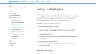 
                            1. Set up student logins - s.typingclub.com