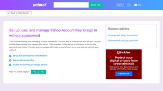 
                            6. Set up, use, and manage Yahoo Account Key to sign in ...