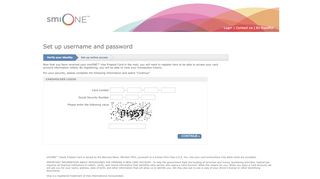 
                            5. Set up username and password - smiONE Card