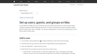 
                            2. Set up users, guests, and groups on Mac - Apple Support