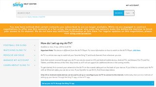 
                            5. Set up your AirTV - help.sling.com