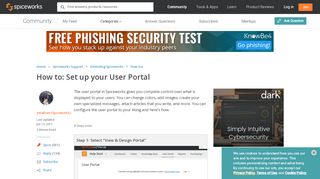 
                            3. Set up your User Portal - Extending Spiceworks