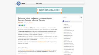 
                            4. Setransp inicia cadastro e renovação dos Cartões Criança e ...