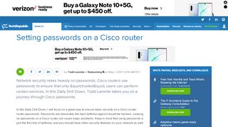 
                            3. Setting passwords on a Cisco router - TechRepublic