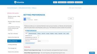 
                            8. Setting preferences – Kitomba Online Support