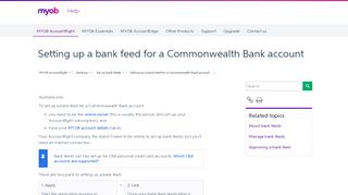 
                            9. Setting up a bank feed for a Commonwealth Bank account ...