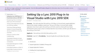 
                            8. Setting Up a Lync 2010 Plug-in to Visual Studio …