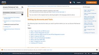 
                            3. Setting Up Accounts and Tools - Amazon Mechanical Turk