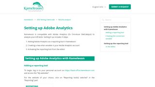 
                            8. Setting up Adobe Analytics – Kameleoon