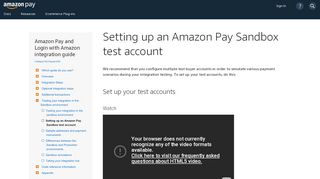 
                            6. Setting up an Amazon Pay Sandbox test account