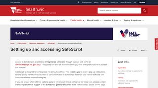 
                            3. Setting up and accessing SafeScript - health.vic