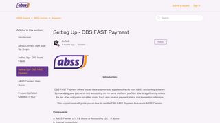 
                            9. Setting Up - DBS FAST Payment – ABSS Support