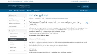 
                            8. Setting up Email Accounts in your email program (e.g. Outlook ...