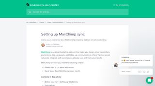 
                            5. Setting up MailChimp sync | Schedulista Help Center