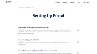 
                            4. Setting Up Portal - Portal from Facebook: Help Center