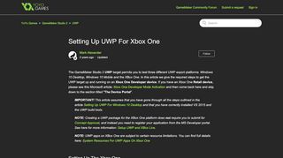 
                            3. Setting Up UWP For Xbox One – YoYo Games
