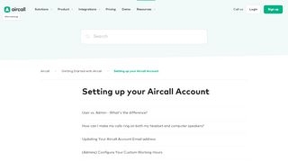 
                            5. Setting up your Aircall Account – Aircall