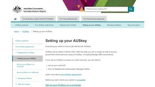 
                            3. Setting up your AUSkey | ABR