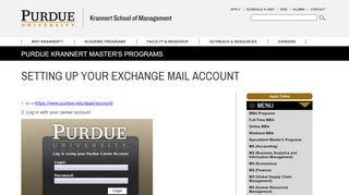 
                            7. Setting Up Your Exchange Mail Account - Purdue Krannert