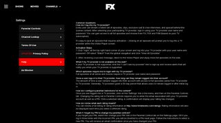 
                            2. Settings | Help | FX Networks