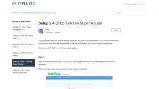
                            11. Setup 2.4 GHz: TalkTalk Super Router – WIFIPLUG